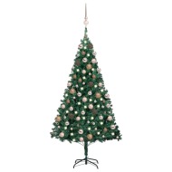 vidaXL Umelý vianočný stromček s LED a súpravou gulí zelený 180cm PVC - cena, porovnanie
