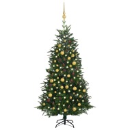 vidaXL Umelý vianočný stromček s LED a súpravou gulí zelený 180cm PVC&PE - cena, porovnanie