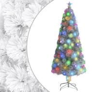 vidaXL Umelý vianočný stromček s LED biela 180cm optické vlákno - cena, porovnanie