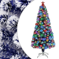 vidaXL Umelý vianočný stromček s LED biela a modrá 150cm optické vlákno - cena, porovnanie