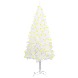 vidaXL Umelý vianočný stromček s LED biely 120cm