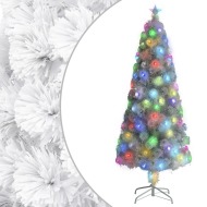 vidaXL Umelý vianočný stromček s LED biely 240cm optické vlákno - cena, porovnanie