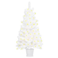 vidaXL Umelý vianočný stromček s LED biely 65cm - cena, porovnanie