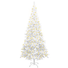 vidaXL Umelý vianočný stromček s LED L 240cm biely