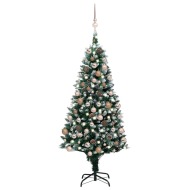 vidaXL Umelý vianočný stromček s LED, súpravou gulí a šiškami 150cm - cena, porovnanie