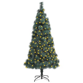 vidaXL Umelý vianočný stromček s LED zelený 150cm PVC a PE