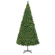 vidaXL Umelý vianočný stromček s LED zelený 500cm - cena, porovnanie