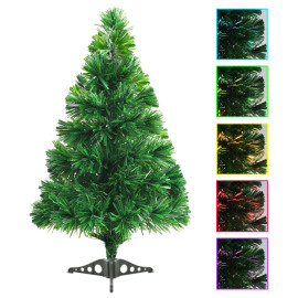 vidaXL Umelý vianočný stromček s optickým vláknom zelený 64cm