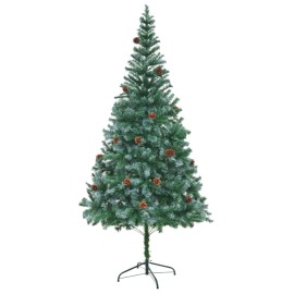 vidaXL Umelý vianočný stromček so šiškami 210cm