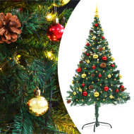 vidaXL Umelý vianočný stromček s ozdobami a LED diódami 150cm zelený - cena, porovnanie