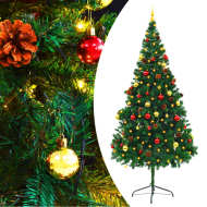 vidaXL Umelý vianočný stromček s ozdobami a LED diódami 210cm zelený - cena, porovnanie