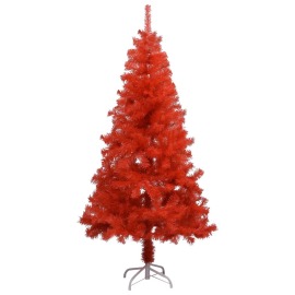 vidaXL Umelý vianočný stromček s podstavcom červený 120cm PVC