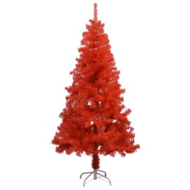 vidaXL Umelý vianočný stromček s podstavcom červený 150cm PVC