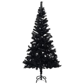 vidaXL Umelý vianočný stromček s podstavcom čierny 120cm PVC