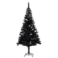 vidaXL Umelý vianočný stromček s podstavcom, čierny 210 cm , PVC - cena, porovnanie