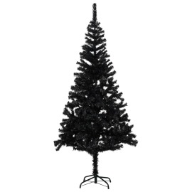 vidaXL Umelý vianočný stromček s podstavcom čierny 240cm PVC