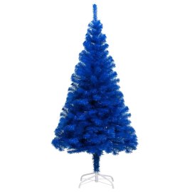 vidaXL Umelý vianočný stromček s podstavcom modrý 180cm PVC