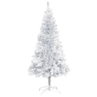 vidaXL Umelý vianočný stromček s podstavcom strieborný 120cm PET - cena, porovnanie