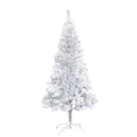 vidaXL Umelý vianočný stromček s podstavcom, strieborný 150 cm , PET