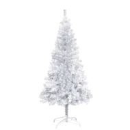 vidaXL Umelý vianočný stromček s podstavcom, strieborný 150 cm , PET - cena, porovnanie