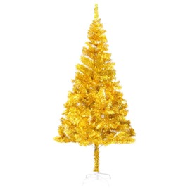 vidaXL Umelý vianočný stromček s podstavcom zlatý 180cm PET