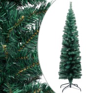 vidaXL Úzky umelý vianočný stromček s podstavcom, zelený 150 cm , PVC - cena, porovnanie