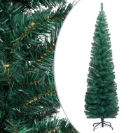 vidaXL Úzky umelý vianočný stromček s podstavcom, zelený 180 cm , PVC - cena, porovnanie