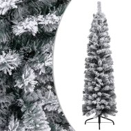 vidaXL Úzky umelý vianočný stromček, zasnežený zelený 120cm PVC - cena, porovnanie