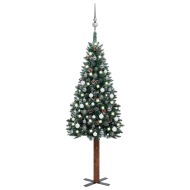 vidaXL Úzky vianočný stromček s LED a sadou gulí zelený 180cm - cena, porovnanie