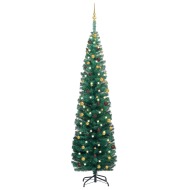 vidaXL Úzky vianočný stromček s LED a sadou gulí zelený 240cm - cena, porovnanie