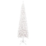 vidaXL Úzky vianočný stromček s LED biely 210cm - cena, porovnanie