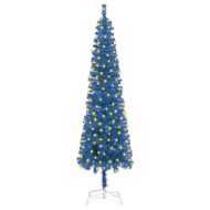 vidaXL Úzky vianočný stromček s LED modrý 150cm - cena, porovnanie