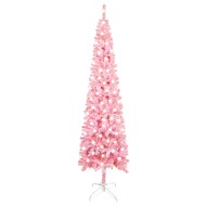 vidaXL Úzky vianočný stromček s LED ružový 210cm - cena, porovnanie
