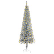 vidaXL Úzky vianočný stromček s LED strieborný 150cm - cena, porovnanie