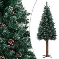 vidaXL Úzky vianočný stromček s pravým drevom a bielym snehom zelený 150cm - cena, porovnanie