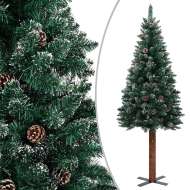 vidaXL Úzky vianočný stromček s pravým drevom a bielym snehom zelený 180cm - cena, porovnanie