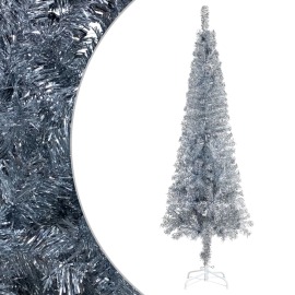 vidaXL Úzky vianočný stromček strieborný 120cm