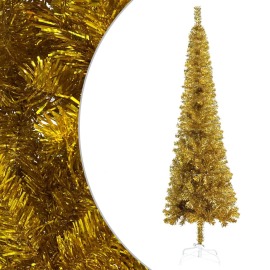 vidaXL Úzky vianočný stromček zlatý 120cm