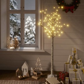 vidaXL Vianočný stromček 140 LED 1,5m biela vŕba vnútorný vonkajší