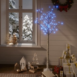 vidaXL Vianočný stromček 140 LED 1,5m modrý vŕba vnútorný vonkajší