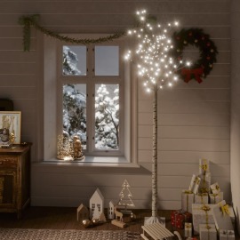 vidaXL Vianočný stromček 200 LED 2,2 m biela vŕba vnútorný vonkajší