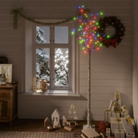 vidaXL Vianočný stromček 200 LED 2,2 m farbný vŕba vnútorný vonkajší