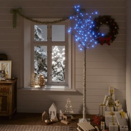 vidaXL Vianočný stromček 200 LED 2,2 m modrý vŕba vnútorný vonkajší