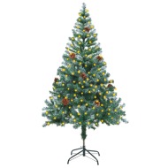 vidaXL Vianočný stromček s LED a borovicovými šiškami 150cm - cena, porovnanie