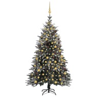 vidaXL Zasnežený umelý vianočný stromček s LED a súpravou gulí 240cm PVC a PE - cena, porovnanie