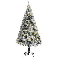 vidaXL Zasnežený umelý vianočný stromček s LED zelený 120cm - cena, porovnanie