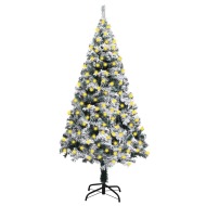 vidaXL Zasnežený umelý vianočný stromček s LED zelený 240cm - cena, porovnanie