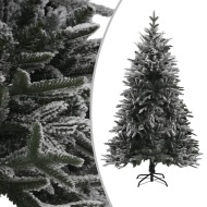 vidaXL Zasnežený umelý vianočný stromček zelený 150cm PVC&PE - cena, porovnanie