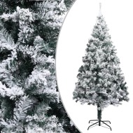 vidaXL Zasnežený umelý vianočný stromček zelený 210cm PVC - cena, porovnanie