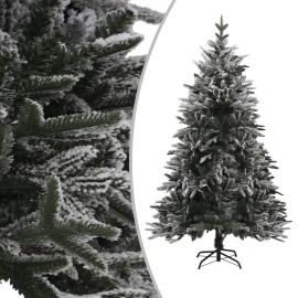 vidaXL Zasnežený umelý vianočný stromček zelený 240cm PVC&PE